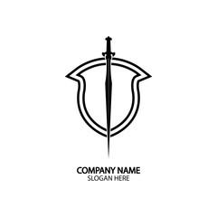 Shield and Sword logo icon design template.Guardian icon.security element.