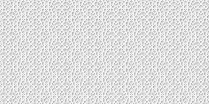 White Islamic Seamless Pattern With Arabic And Islamic Ornament