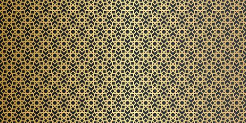 Luxury gold black arabic ramadan background. vector ornamental seamless patterns. Collection of geometric patterns in the oriental style.