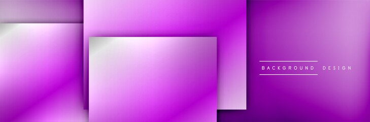 Fototapeta premium Square shapes composition geometric abstract background. 3D shadow effects and fluid gradients. Modern overlapping forms