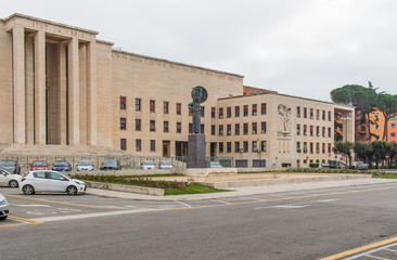 Fototapeta premium Rome, Italy - following the coronavirus outbreak, the italian Government has decided for a massive curfew. Here in particular the empty Università la Sapienza