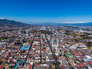 Obraz premium Beautiful aerial view of the empty streets due to Coronavirus disease (COVID-19) in San Jose Costa Rica