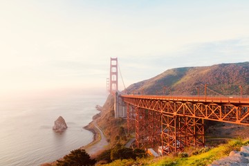 sunrise over San Francisco Bay California over the Golden Gate