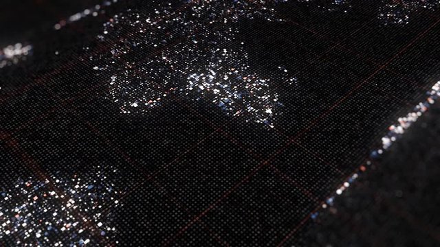 Luminous digital map of world. Animation. Pixel map of world glows on black matrix background. Beautiful electronic map of world glows on black background