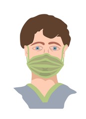 Pflegepersonal im Krankenhaus mit Hygiene Mundschutz