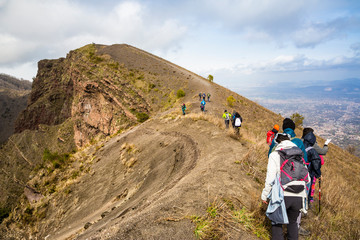Monte Somma, Naples (Italy) - This trekking route is a challenging hiking which leads to the ridges of Mount Somma, between rocky outcrops and lush forests, to “Cognoli”, the peaks of the mount