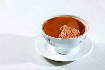 Fotobehang Hot chocolate drink - Theobroma cacao. Colombian drink © Luis Echeverri Urrea