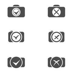 Camera icons with checkmark signs