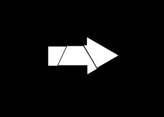 Fototapeta na wymiar white arrow on black background 
