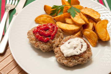 homemade beef burger steak