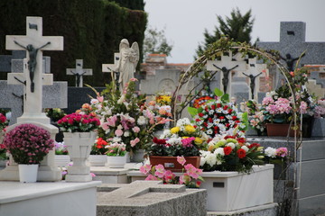 Fototapeta na wymiar imagenes de un cementerio,dia de difuntos,1 de noviembre
