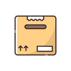 Obraz premium Delivery Box Filled Outline Vector Icon Illustration.