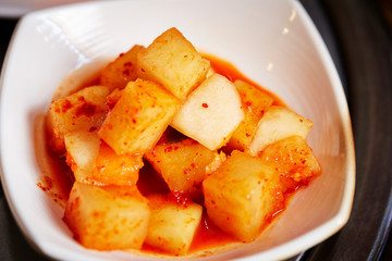 Korean spicy pickles dish 