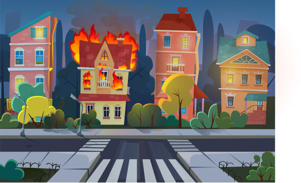House On Fire Cartoon Photos Royalty Free Images Graphics Vectors Videos Adobe Stock
