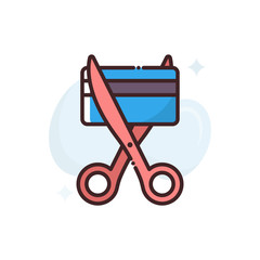 Card Expired Filled Outline Vector Icon Illustration.