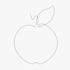 Apple fruit line drawing background vector illustration