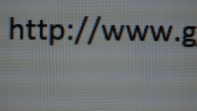 Close up of browser bar with WWW text and cursor. Internet Search Concept. Removing an address in a browser address bar