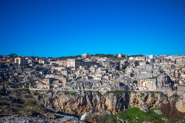 Fototapeta na wymiar Matera, a beautiful stone city and capital of culture.