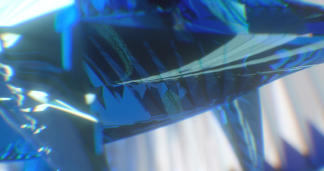  abstract dynamic blue background in the form of aberration and glare from glass and crystal