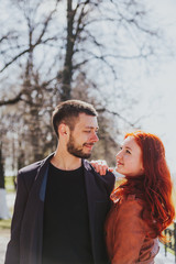 Portrait of   beautiful young couple