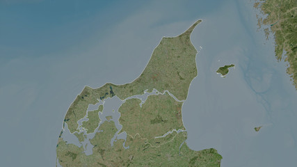 Nordjylland, Denmark - outlined. Satellite © Yarr65