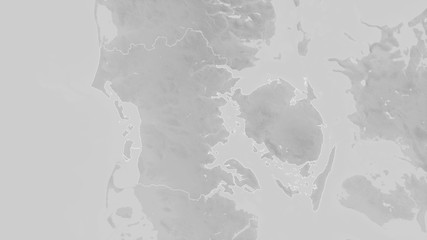 Syddanmark, Denmark - outlined. Grayscale