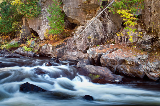Autumn at Horserace Rapids on Michigan's Paint River.