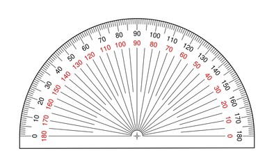 Protractor angles degree measuring tool vector - obrazy, fototapety, plakaty