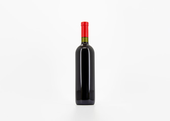 Wine bottle mock-up isolated on white background.Can be used for your design and branding.High resolution photo.