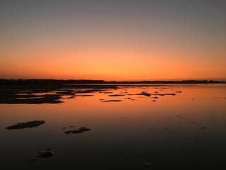 Fototapeta na wymiar Sonnenuntergang am Strand von Marsa Alam in Egypten