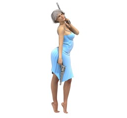 warrior woman character, 3D rendering, illustration