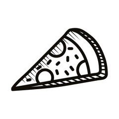 pizza food doodle line style icon