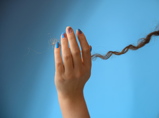 Close up of female hands with beautiful manicure
