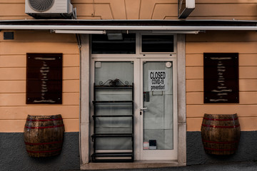 closed enoteca caused covid19 in Porec Croatia © Marin