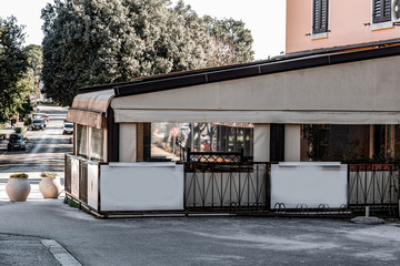 closed pizzeria caused covid19 in Porec Croatia © Marin