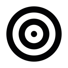 Black target. Hunting, shooting sport or achievement symbol. Simple vector icon
