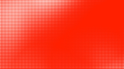 Dots halftone red white color pattern gradient texture with technology digital background. Dots pop art comics style.