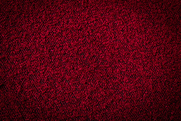 Red fabric texture background. Greeting card sample backgroung. Natural texture