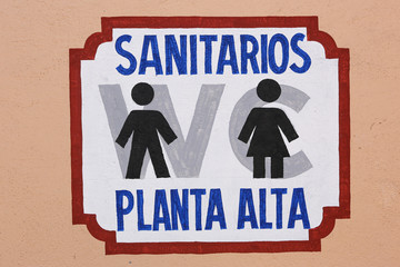 Hinweis für Toiletten auf spanisch