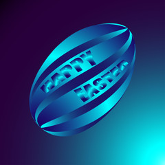 Greeting card Happy Easter in blue shades