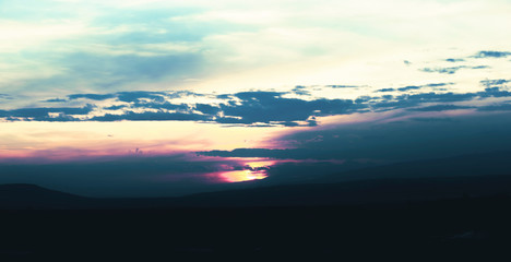 Fototapeta premium Beautiful sky on twilight time and the night city