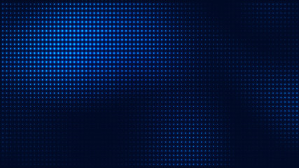 Dot blue pattern screen led light gradient texture background. Abstract  technology big data digital background. 3d rendering.