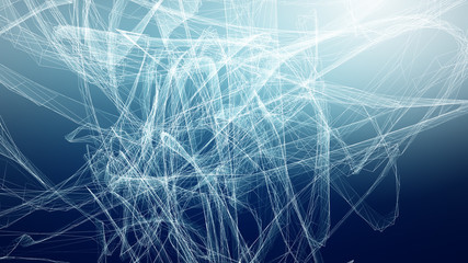 High tech blue wave dark background. Abstract technology big data digital background. 3d rendering.