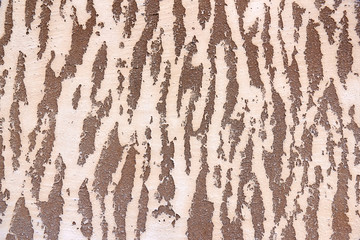 Facade stone wall with patterned plaster. Stucco pattern texture.