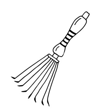 recommend clip art: A rake garden tool. Hand drawn doodle garden vector illustration. Isolated on white.