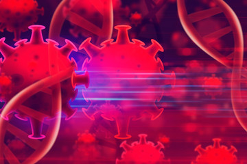 blood dna of covid-19 structure coronavirus crisis outbreak pandemic biohazard cell atom disease...