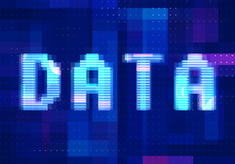 Data network Internet Mobile icon technology blue background. Abstract digital machine learning with digital future design concept. 