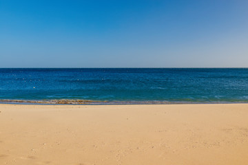 Fototapeta na wymiar yellow sand beach near the ocean