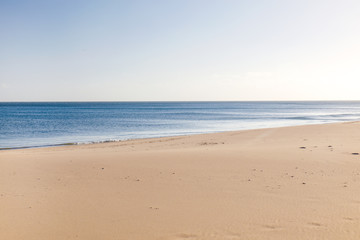 Fototapeta na wymiar abandoned lonely beach near the ocean during quarantine