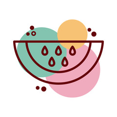 watermelon fruit line and color style icon